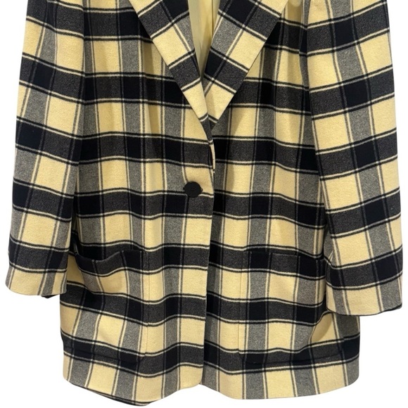 Vintage Y2K Escada Clueless Yellow Black Chic Academia Wool Blazer EU 42 US L - Picture 4 of 16